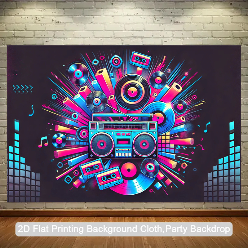 Audio Music Production - 2D düz, tek parça ürün. Retro