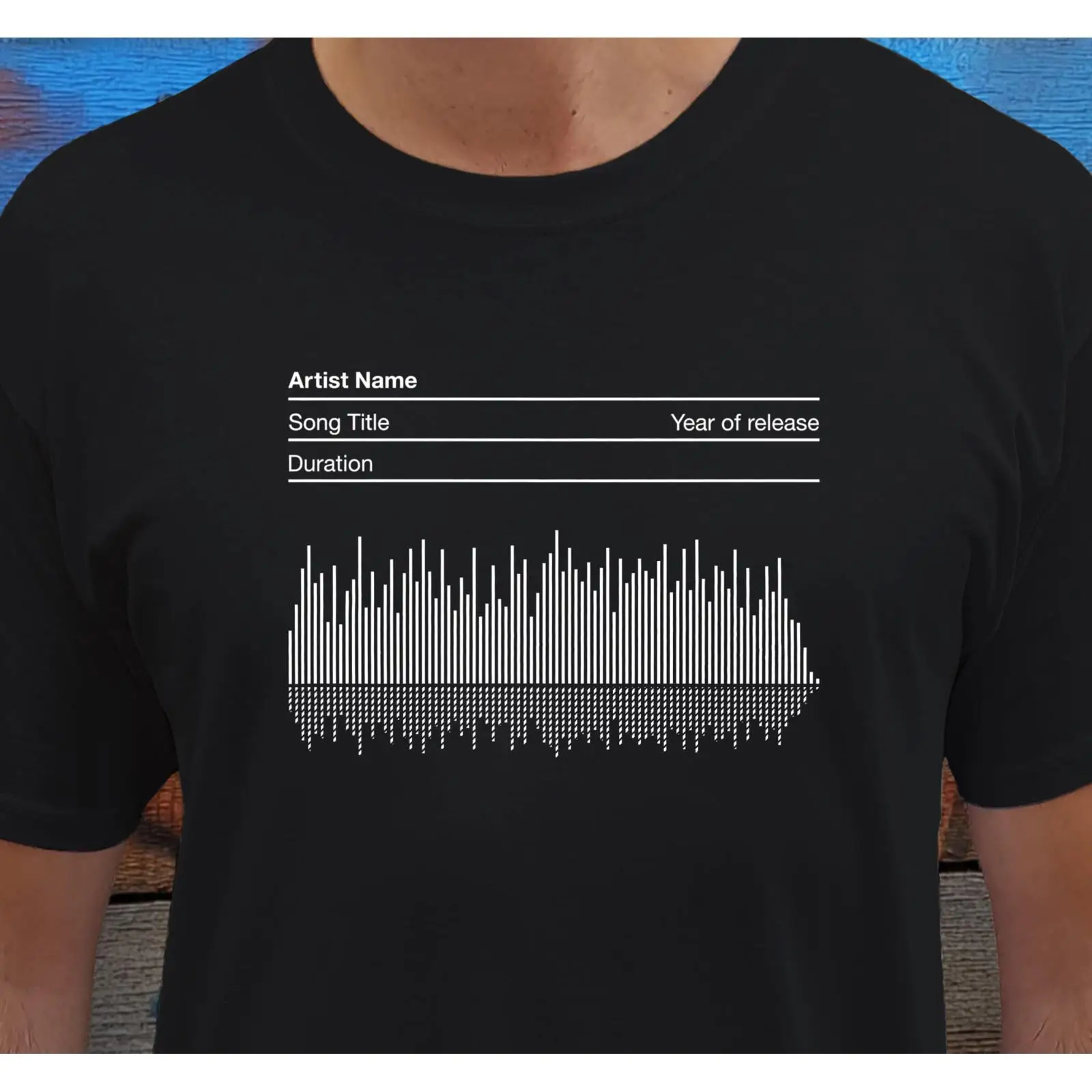 Audio Music Songs - Kişiselleştirilmiş Soundwave Tişört El Tasarımı Şarkı