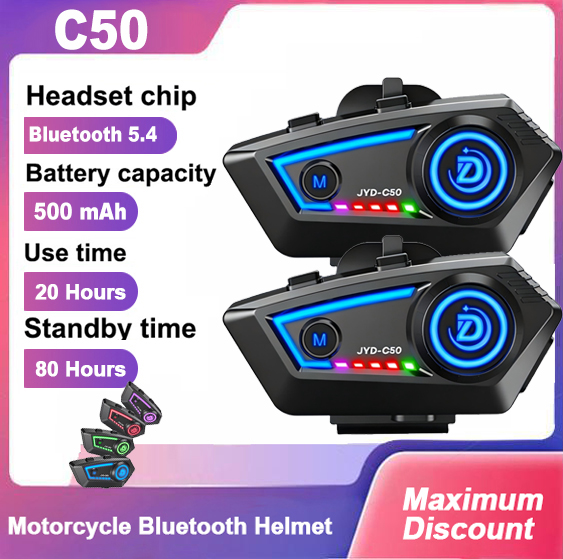 Audio Music App - C50 Bluetooth5.4 Motosiklet Kask Kulaklığı Kablosuz