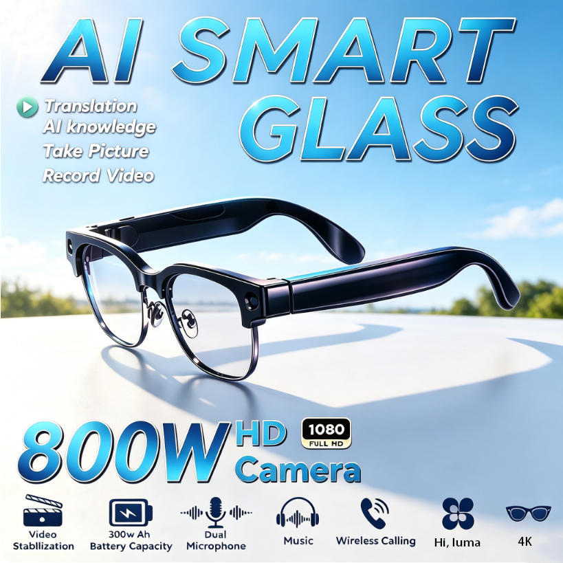 Audio Music To Video Ai - 800W HD Piksel Akıllı Gözlük Erkek