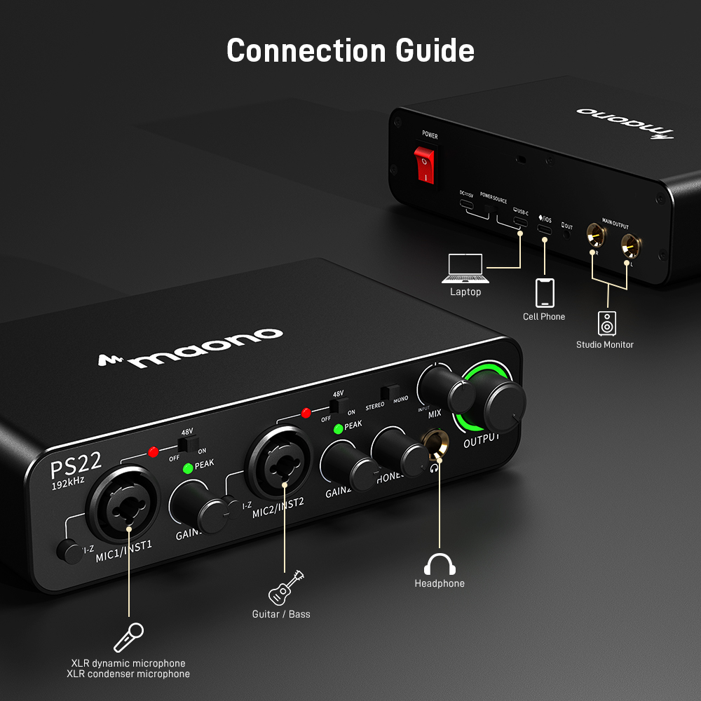 MAONO PS22 Profesyonel Ses Kar - Audio Music Production incelemesi ve fiyatı